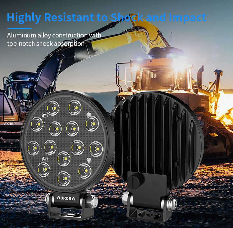 AURORA Super Bright Round LED Work Mining Work Light  for Agricultural Vehicles